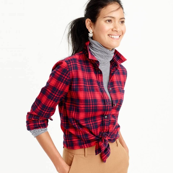 J. Crew Factory Tops - **FINAL PRICE!**J.Crew Boy Fit Plaid Button-Down